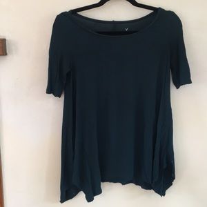 American eagle blue and black striped t shirt